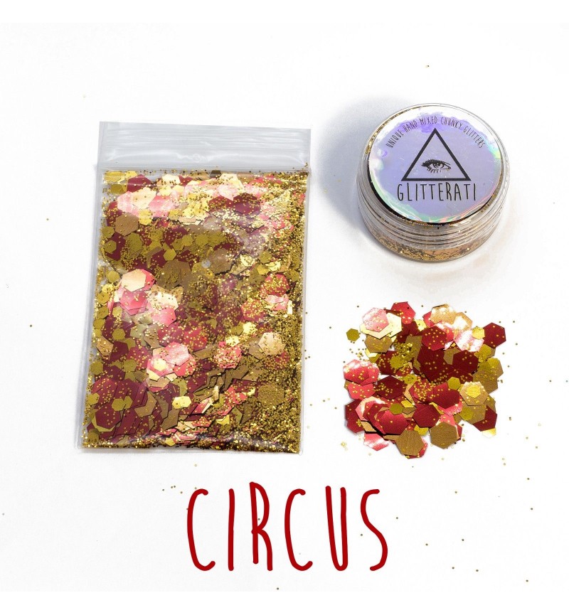 Circus - 10g Pot - Chunky Mixed Festival Glitter For Face / Body or Hair